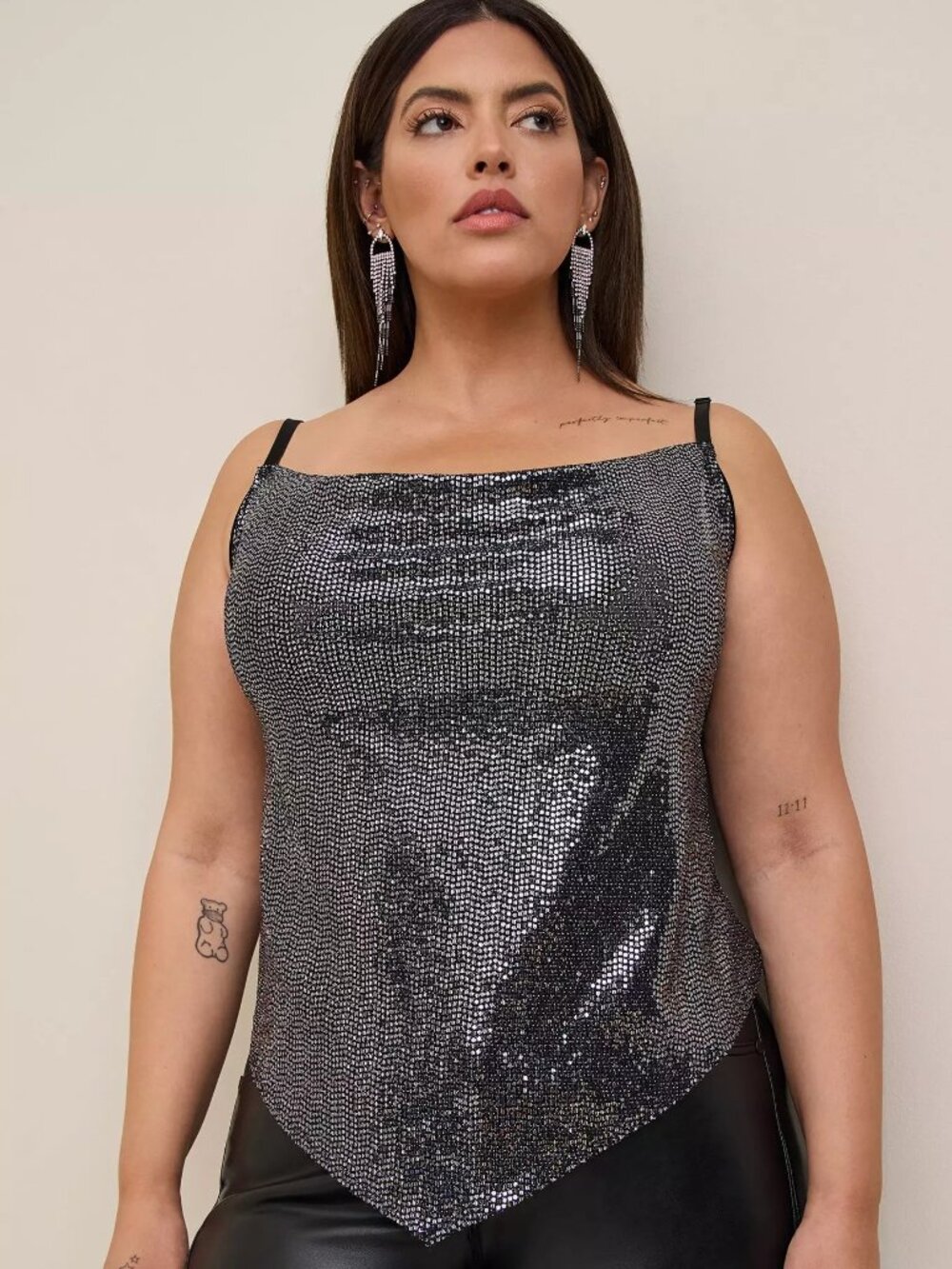 TORRID Sequin Cowl Cami Size 1